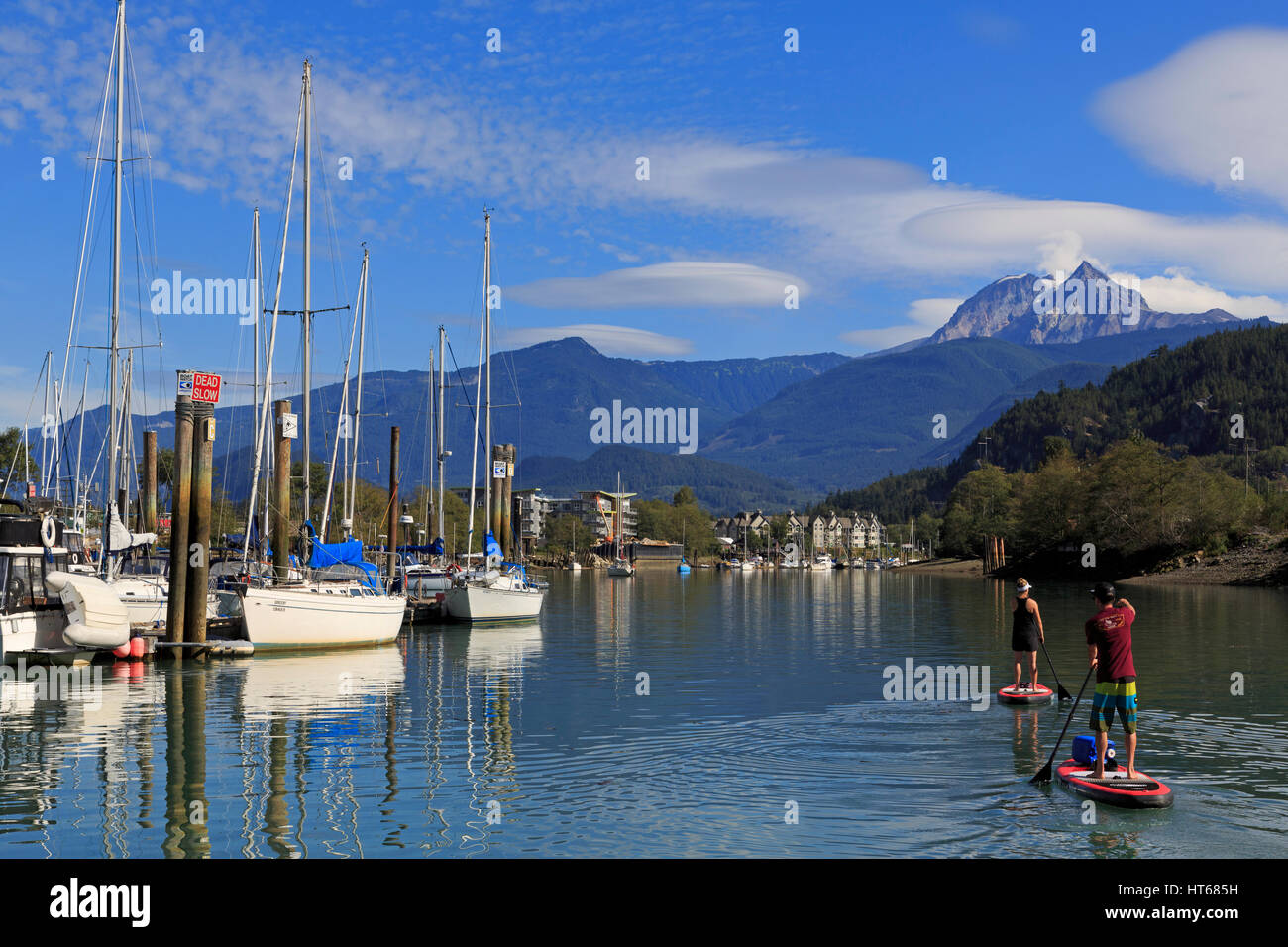 Marina, Squamish, Vancouver, British Columbia, Canadá, América del Norte Foto de stock