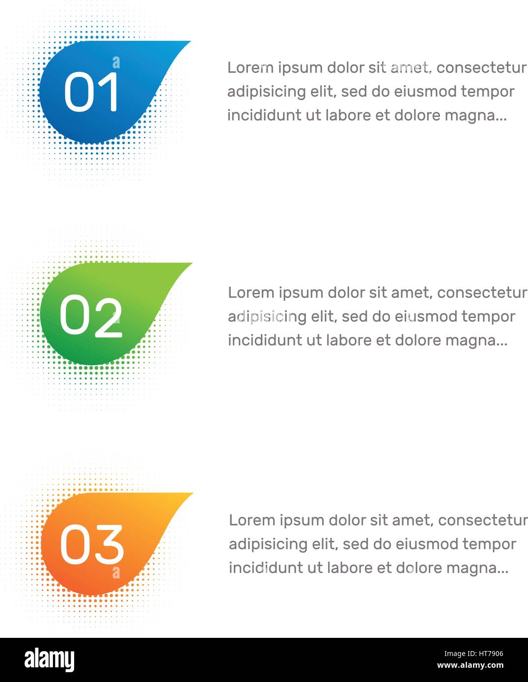 Flujo de trabajo de diseño. Esquema colorido menú de interfaz de aplicación. Varias opciones. Botones diseño web de elementos. Infografía 1. 2. 3. plantilla vectorial. Ilustración de texto. Ilustración del Vector