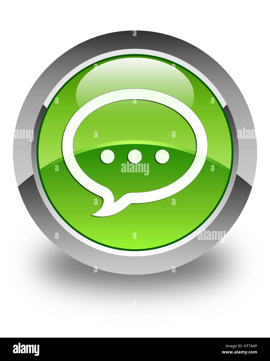 Icono de conversación aislado de botón redondo verde brillante resumen ilustración Foto de stock
