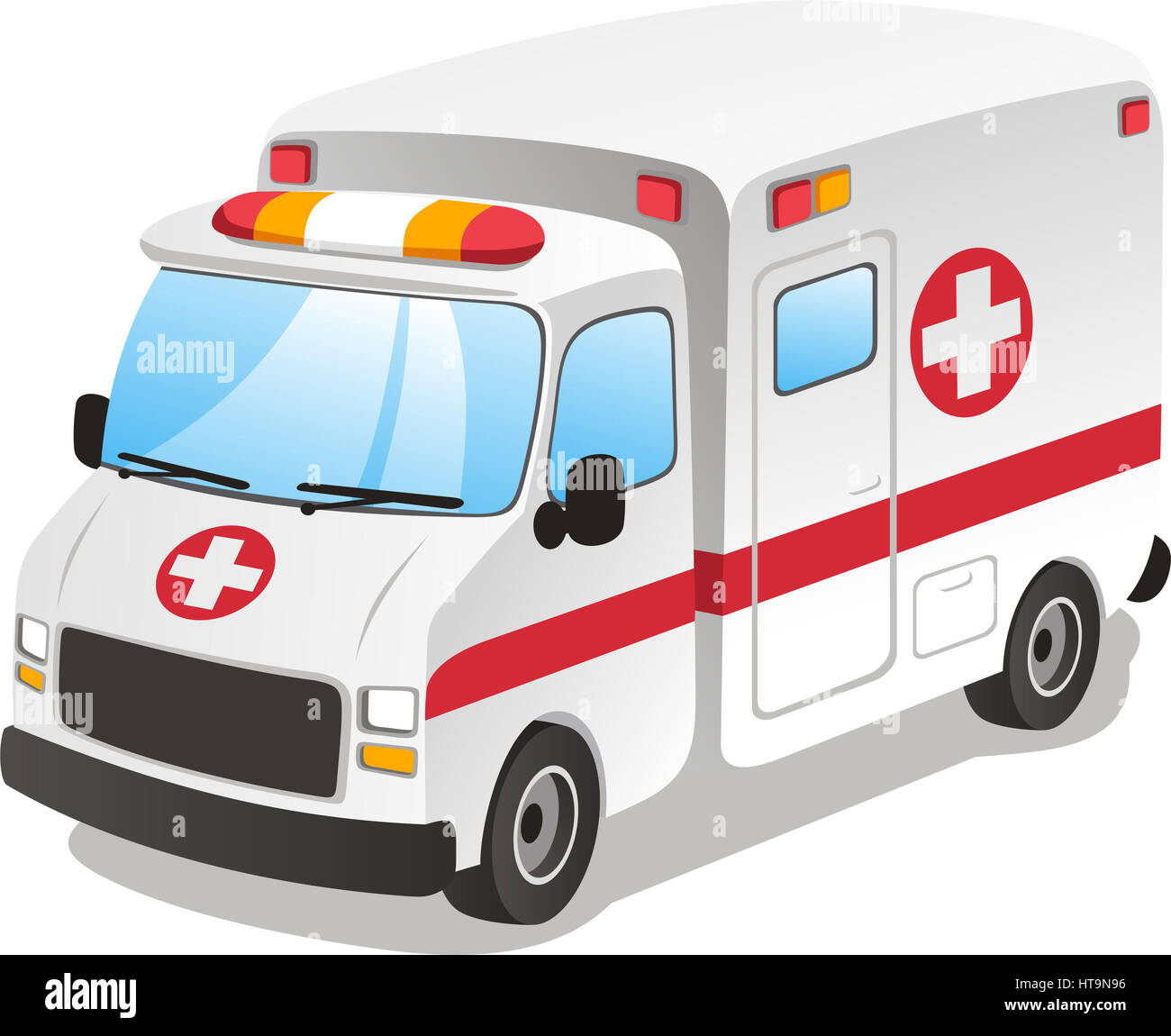 Cartoon ambulancia. Servicio de emergencia. Ilustración vectorial de dibujos  animados Fotografía de stock - Alamy