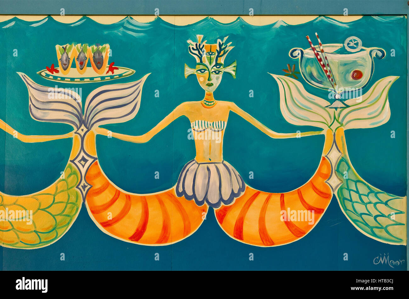 La pintura en la pared a Float Pool & Bar Patio en Seawall Boulevard