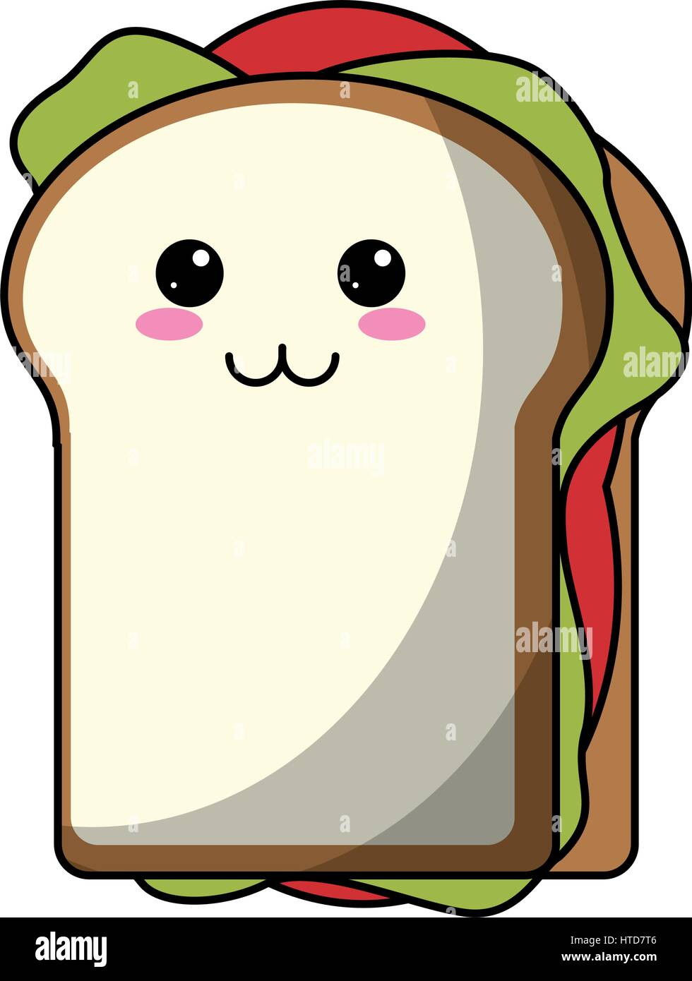 Kawaii sandwich comida sabrosa icono Imagen Vector de stock - Alamy