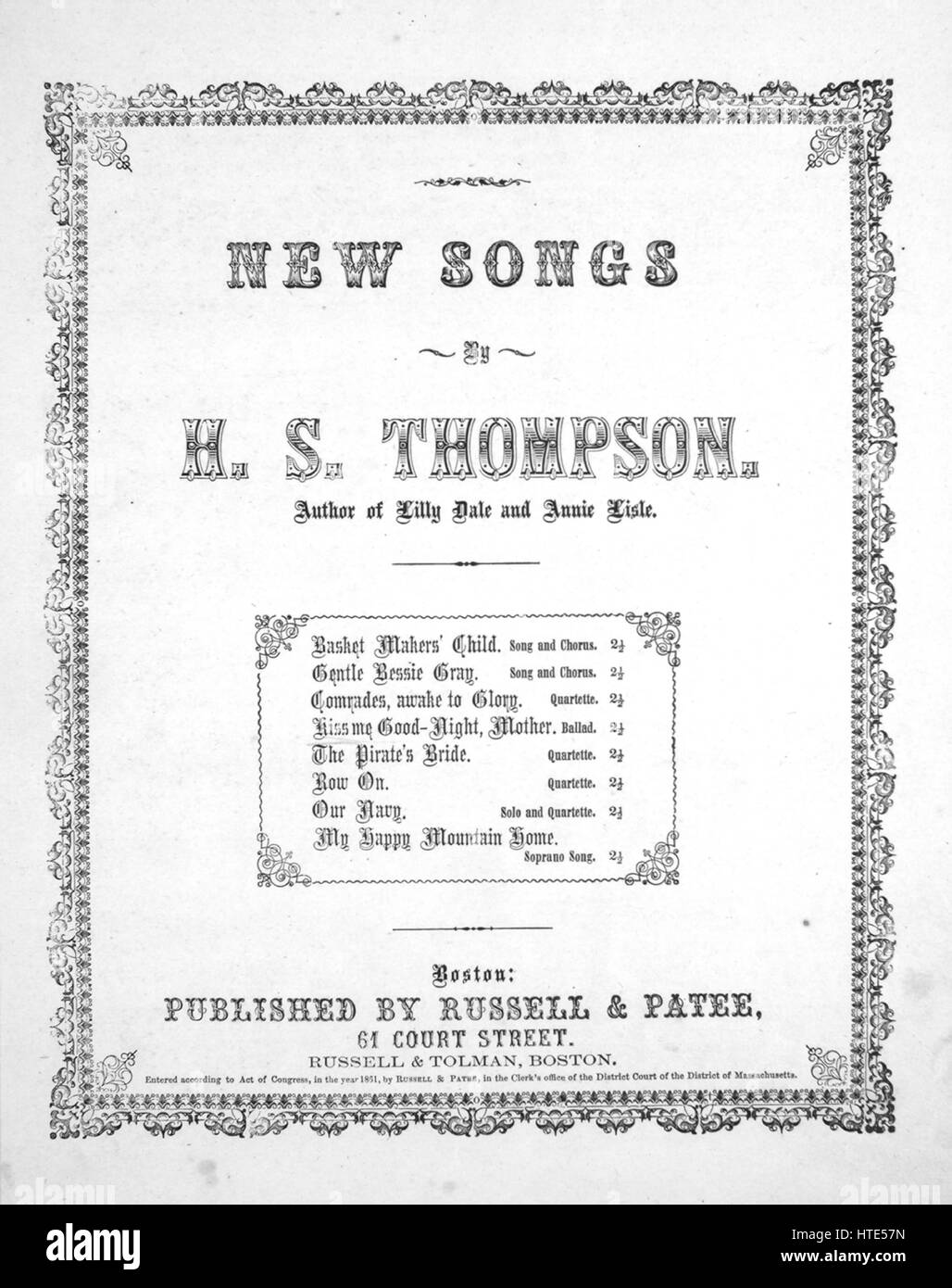 Imagen de cubierta de partituras de la canción 'Nuevas canciones por HS  Thompson Dame un beso de buenas noches madre una balada