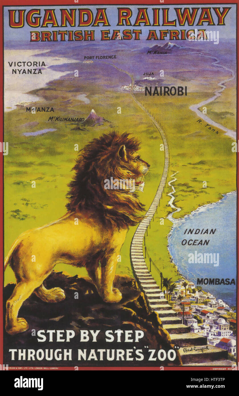 La compañía ferroviaria UGANA póster acerca de 1890 Foto de stock