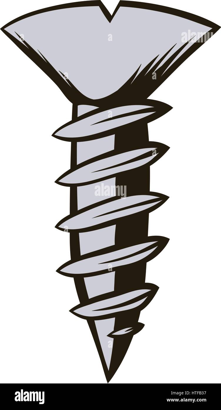 Icono de tornillo en el estilo de dibujos animados ilustración vectorial  aislado Imagen Vector de stock - Alamy