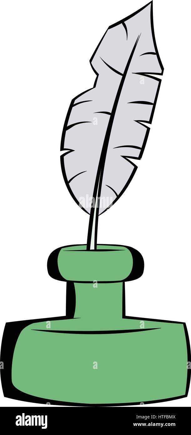 Pluma y tinta verde botella icono de estilo de dibujos animados ilustración  vectorial aislado Imagen Vector de stock - Alamy