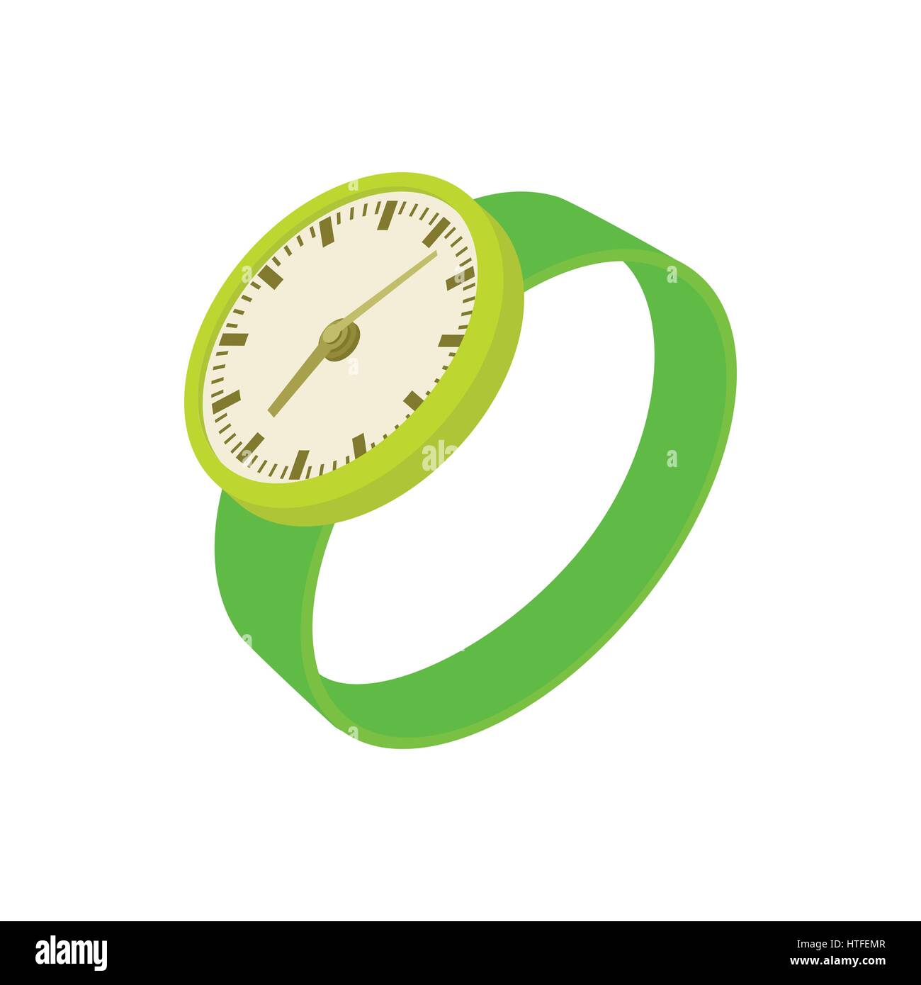 Reloj de pulsera verde, icono de estilo de dibujos animados Imagen Vector  de stock - Alamy