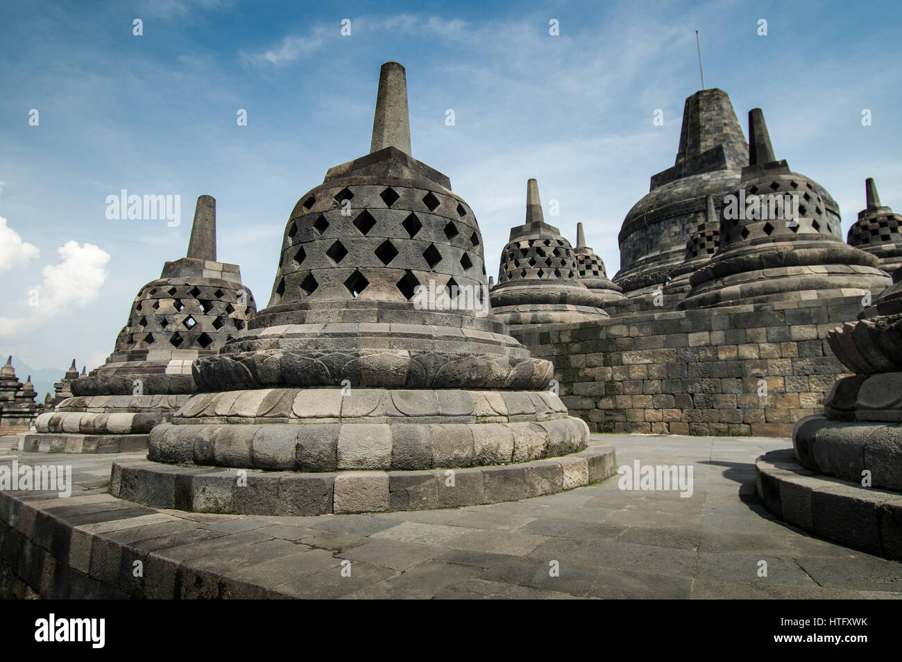 Templo Budista Borobudur en Magelang, Java Central Foto de stock