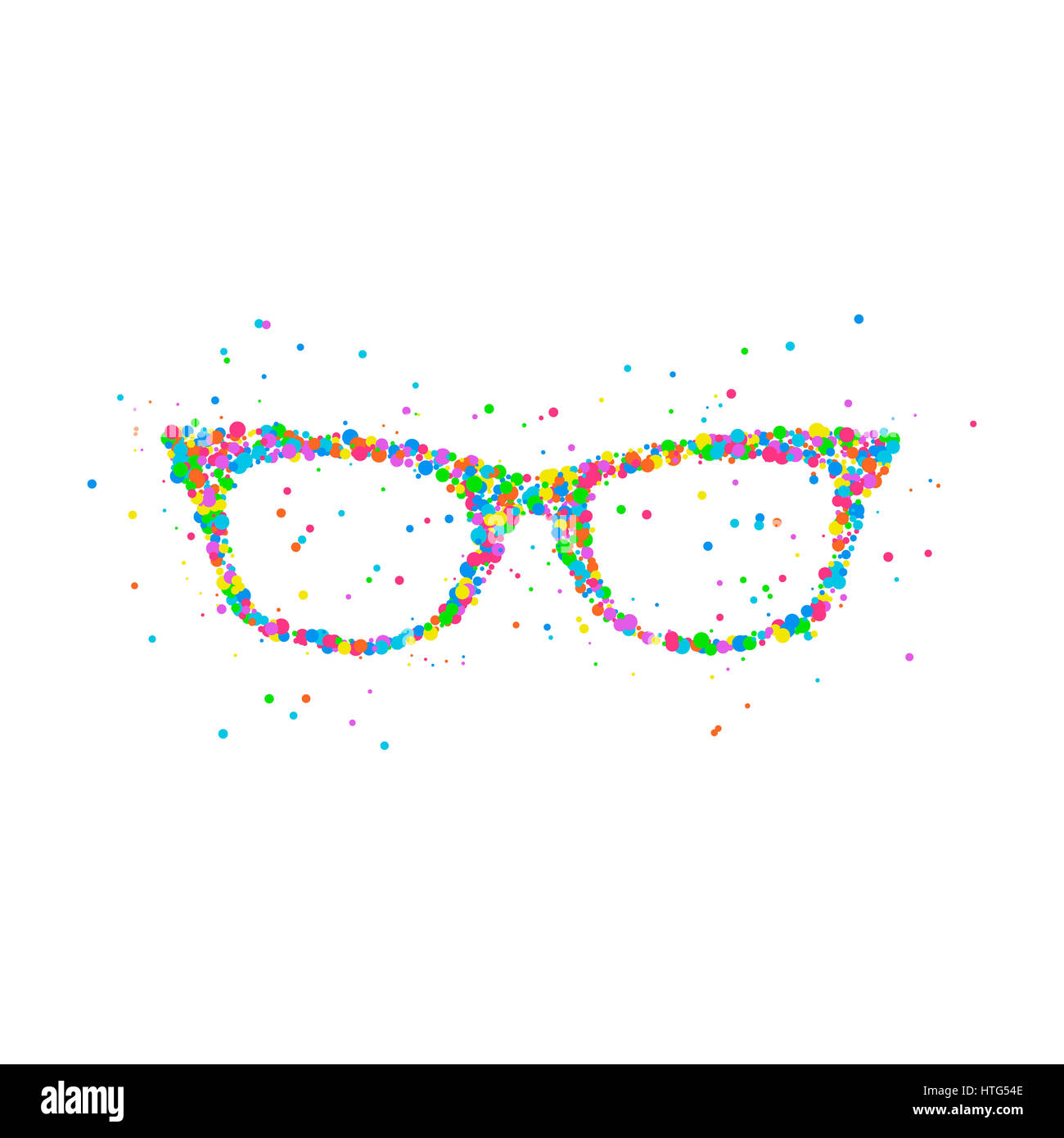 Dibujo abstracto de anteojos para ver de varios círculos de colores. La  ilustración de la foto Fotografía de stock - Alamy