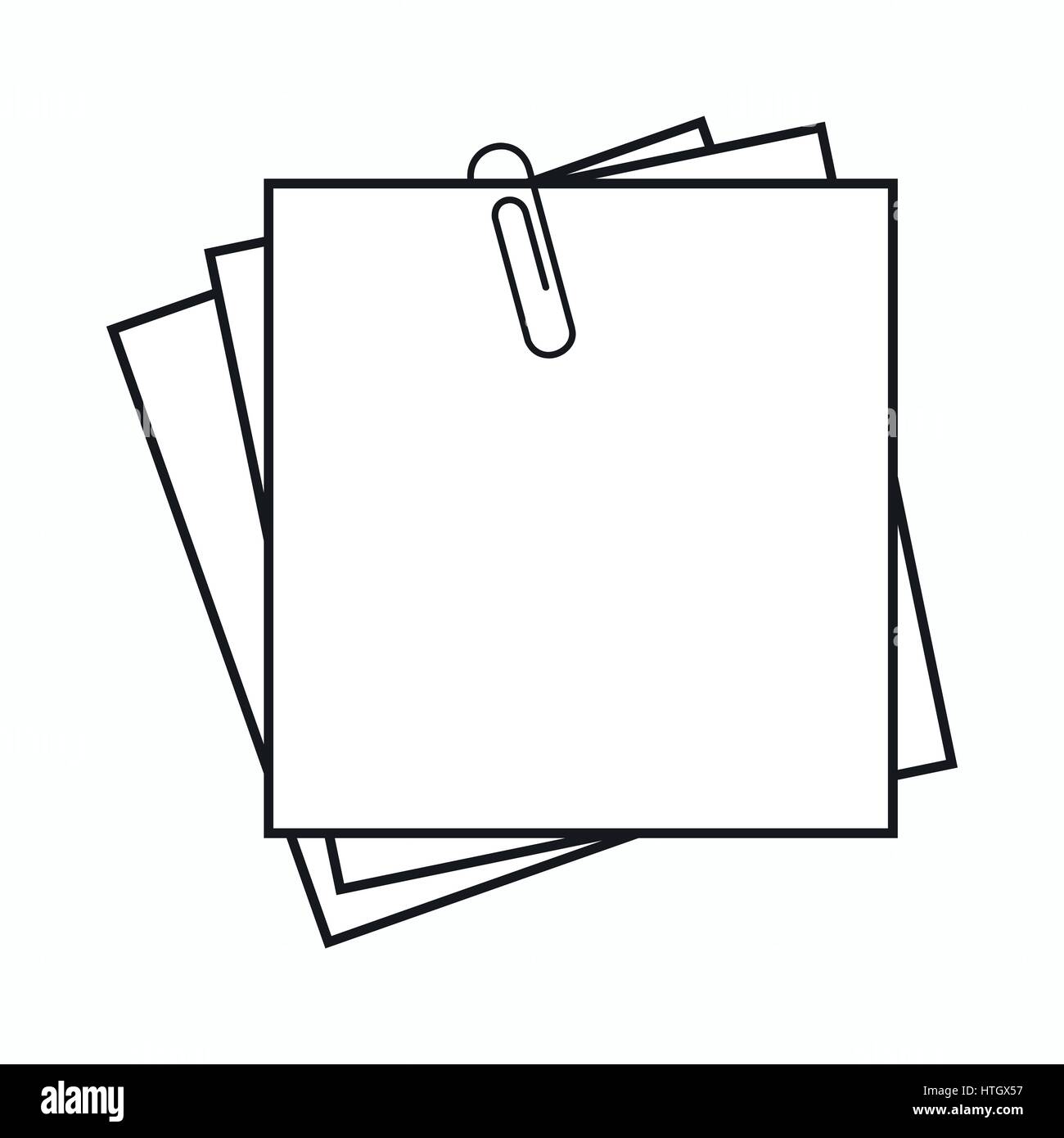 Hoja de papel para notas, icono de estilo sencillo Imagen Vector de stock -  Alamy