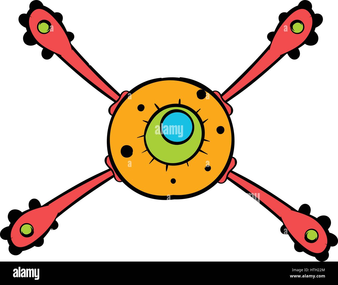 Ícono de virus cartoon Ilustración del Vector