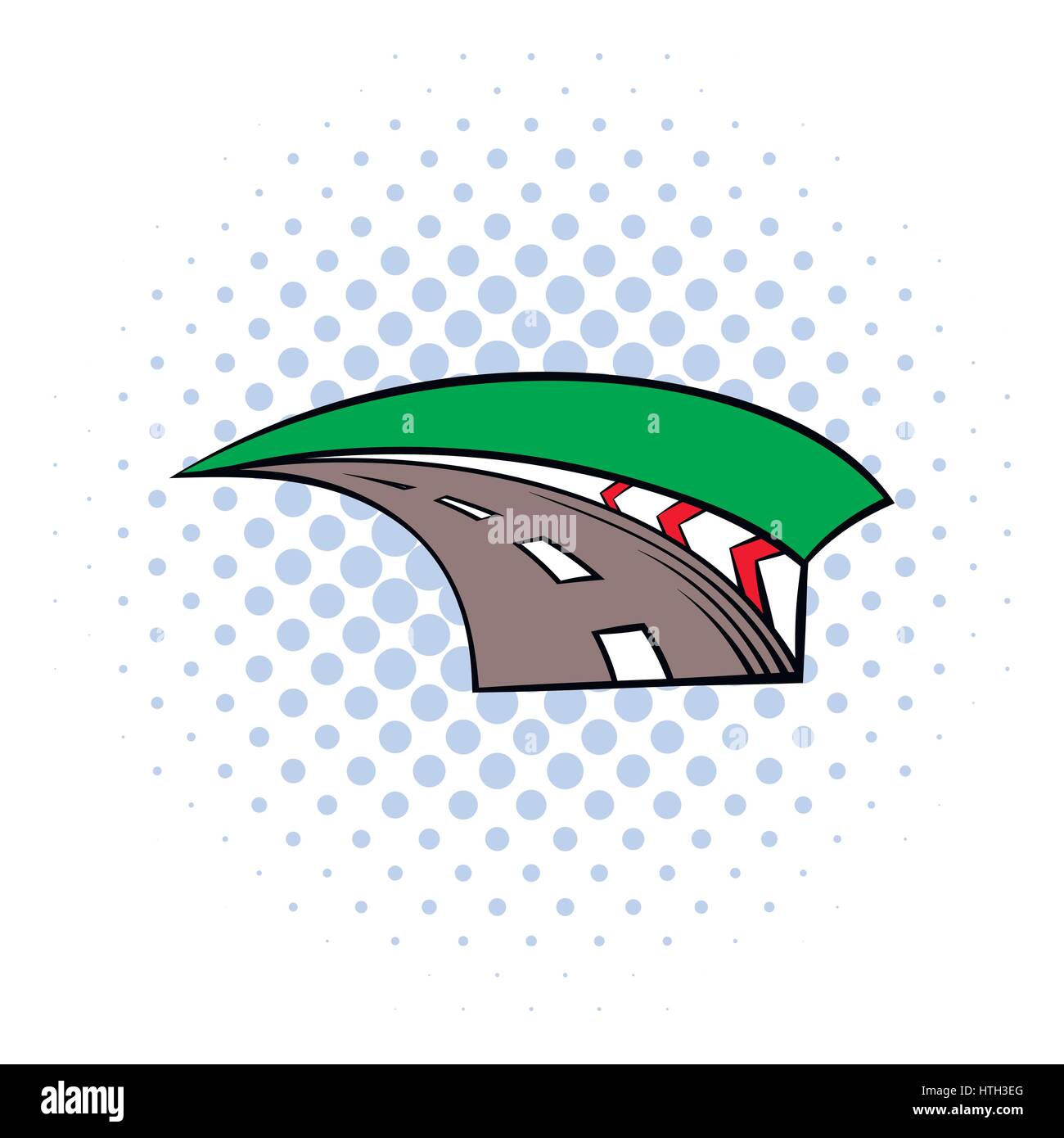 Icono de la pista de carreras, estilo comics Ilustración del Vector