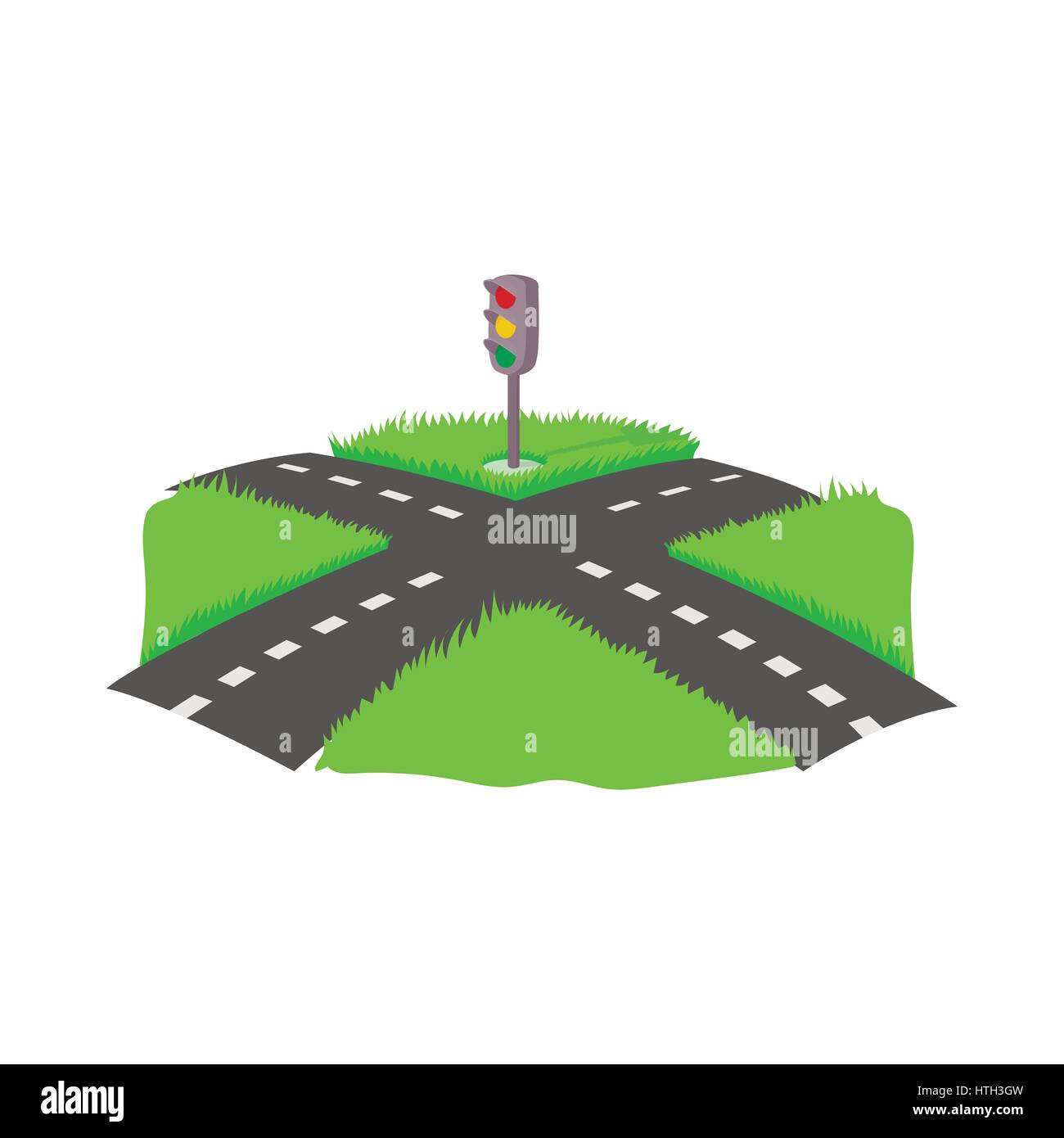 Cruce de caminos, el icono de estilo de dibujos animados Imagen Vector de  stock - Alamy