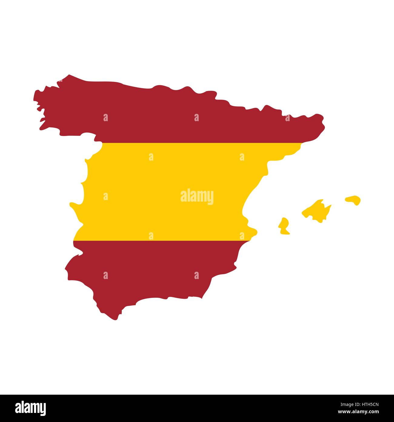 Mapa De España En El Pabellón Español Icono Colores