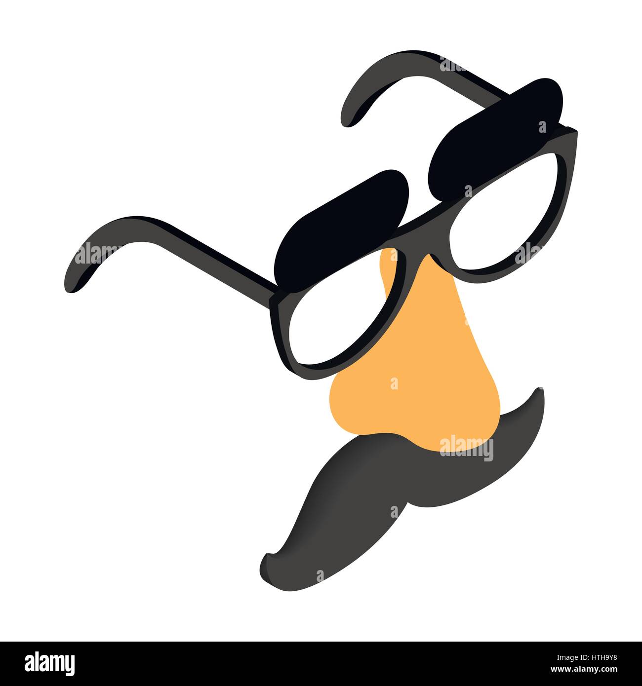 Gracioso disfraz de máscara con gafas, nariz falsa Imagen Vector de stock -  Alamy