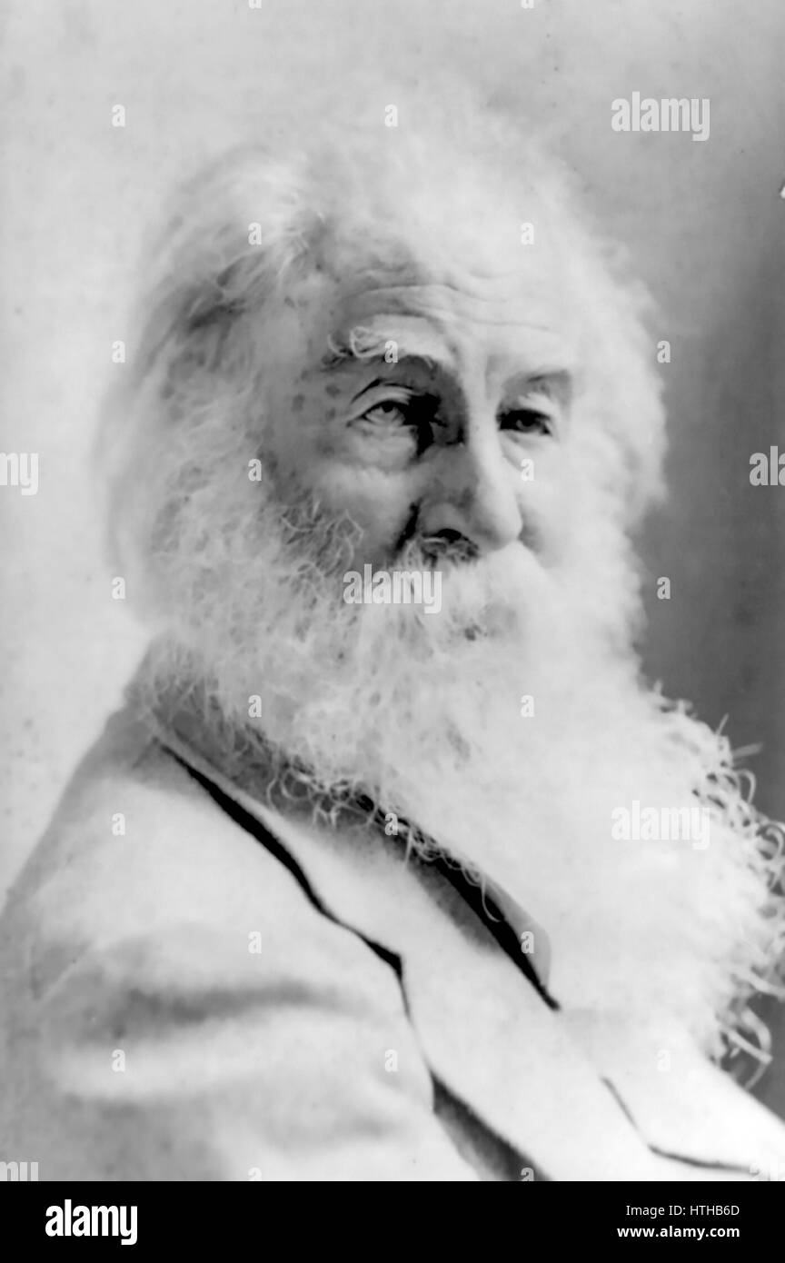 WALT WHITMAN (1819-1892), poeta norteamericano acerca de 1887 Foto de stock