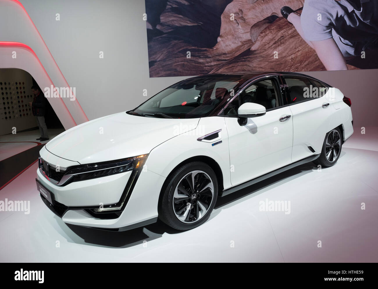 Honda claridad con células de combustible de hidrógeno powered coche en 87º Salón Internacional del Automóvil de Ginebra, en Ginebra, Suiza, 2017 Foto de stock