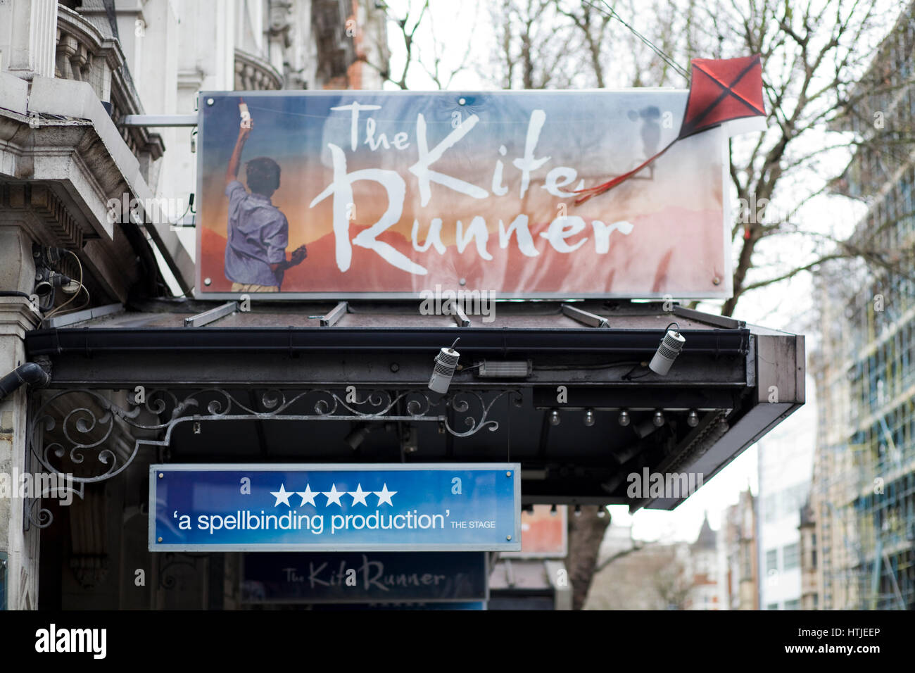 Las vallas publicitarias de teatro The Kite Runner Foto de stock