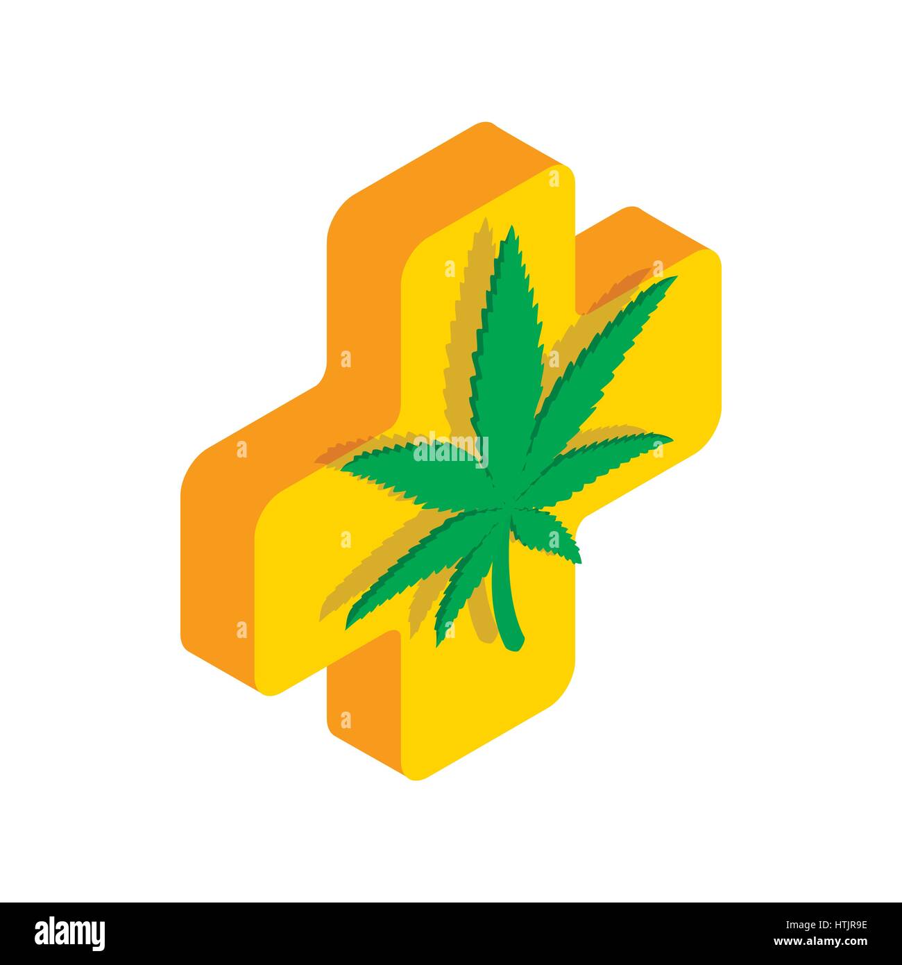 Hoja de marihuana con un icono de cruz Imagen Vector de stock - Alamy
