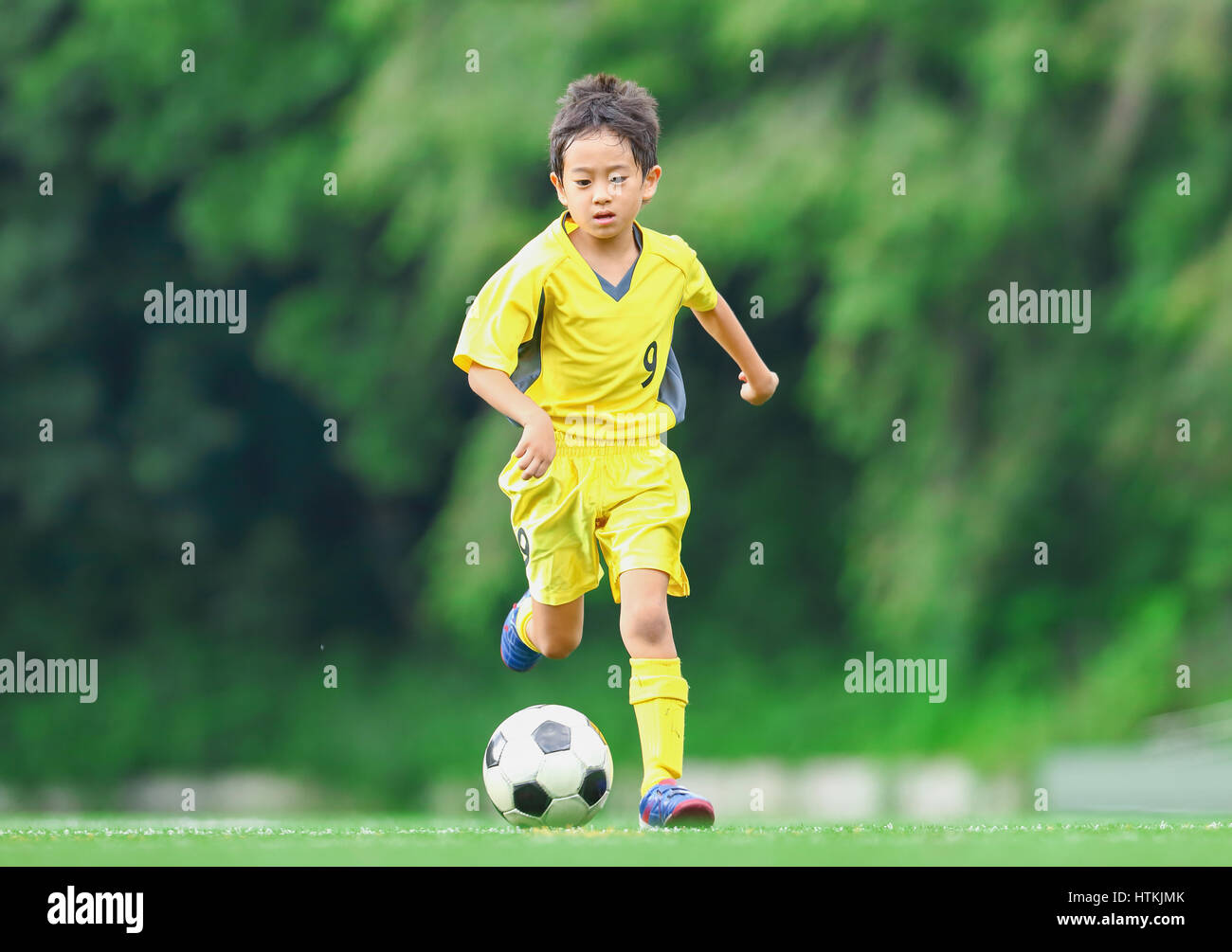 Cabrito japonés jugando fútbol Foto de stock