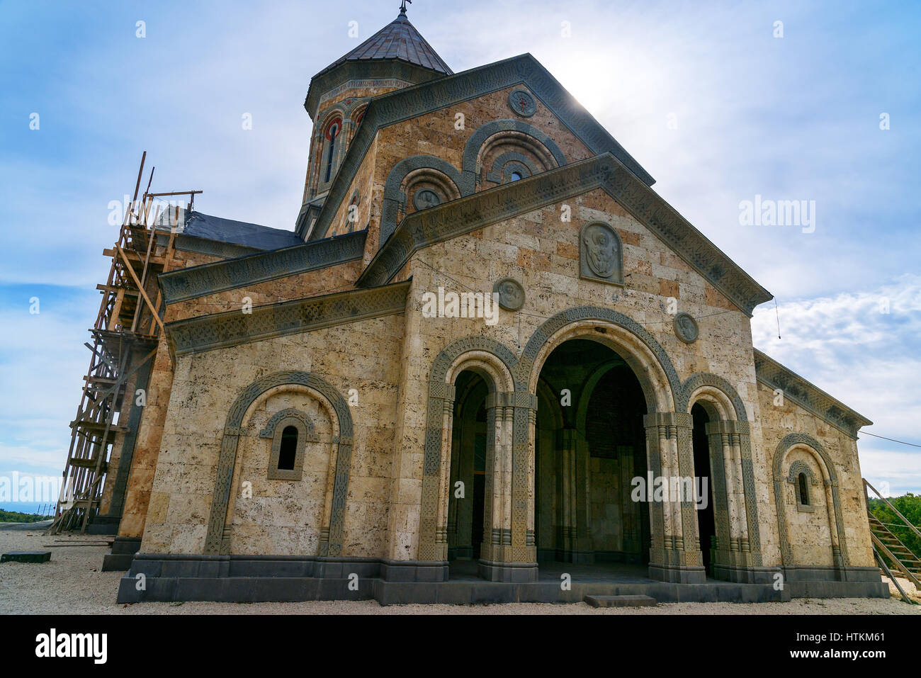 La iglesia de St.Nino en el monasterio de Santa Nina en Bodbe. La catedral fue construida en el siglo IV, sobre la tumba de San Nino. Sighnaghi. La región de Kakheti. Georg Foto de stock