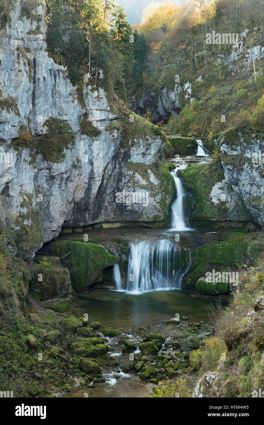 Cascada de la Billaude, Franco-Condado, Francia Foto de stock