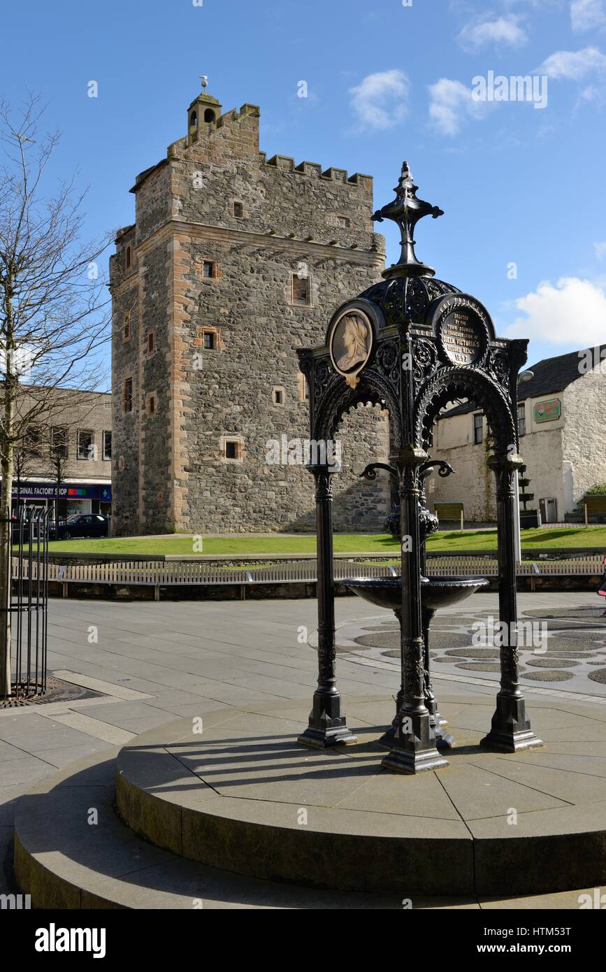 Fuente conmemorativa dedicada al registro reinado de la Reina Victoria en Stranraer, Escocia, Reino Unido, Europa Foto de stock
