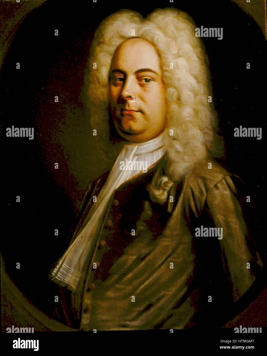 George Frederic Handel (1685-1759), compositor nacido en Alemania que se asentaron en Inglaterra. Retrato de 1726-1728 atribuido a Baltasar Denner (1726-1749). Óleo sobre lienzo. Foto de stock