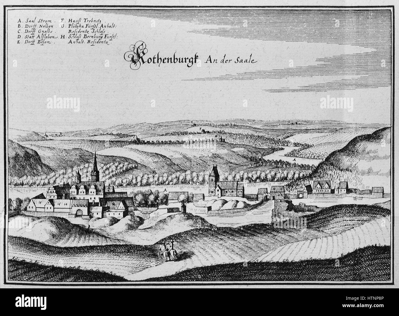 Rothenburgk Saale (Merian) Foto de stock