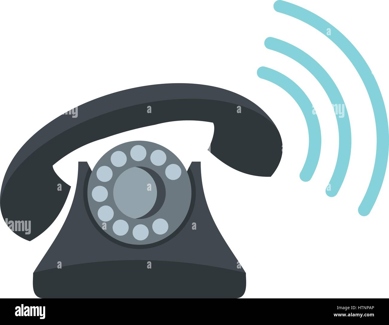 Icono de timbre de teléfono retro negro, tipo plano Imagen Vector de stock  - Alamy