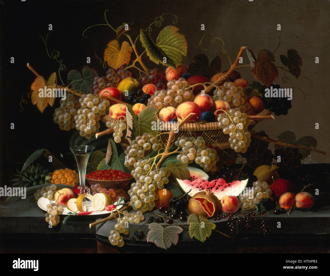Severin Roesen - Bodegón con frutas - Proyecto de arte de Google Foto de stock