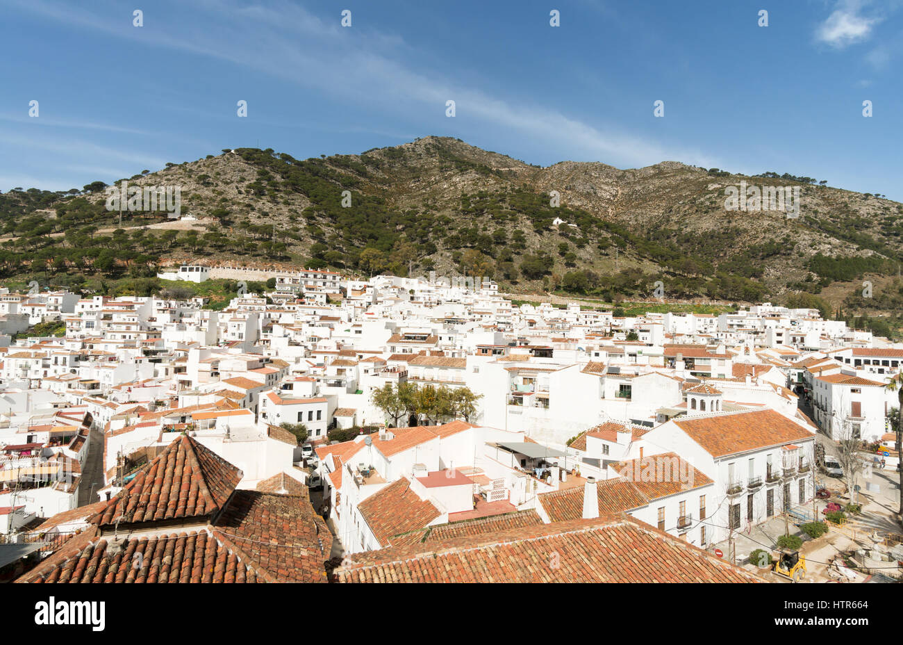 Paisaje urbano de la villa de Mijas pintadas de blanco, Andalucía, España, Europa Foto de stock