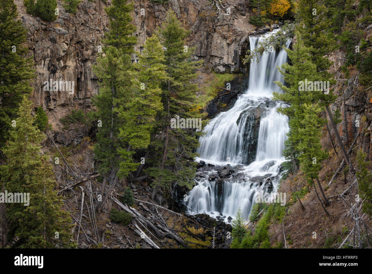 Undine Falls, el Parque Nacional Yellowstone, Wyoming, EE.UU. Foto de stock