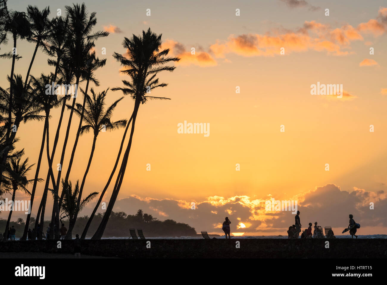 "La bahía de Anaeho'omalu (Waikoloa Resort), Isla Grande de Hawaii. Foto de stock
