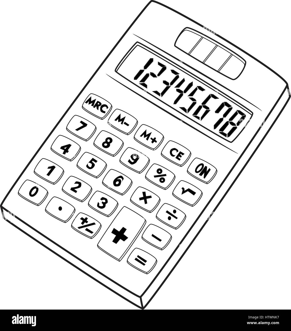 Calculadora de dibujos animados Imágenes de stock en blanco y negro - Alamy