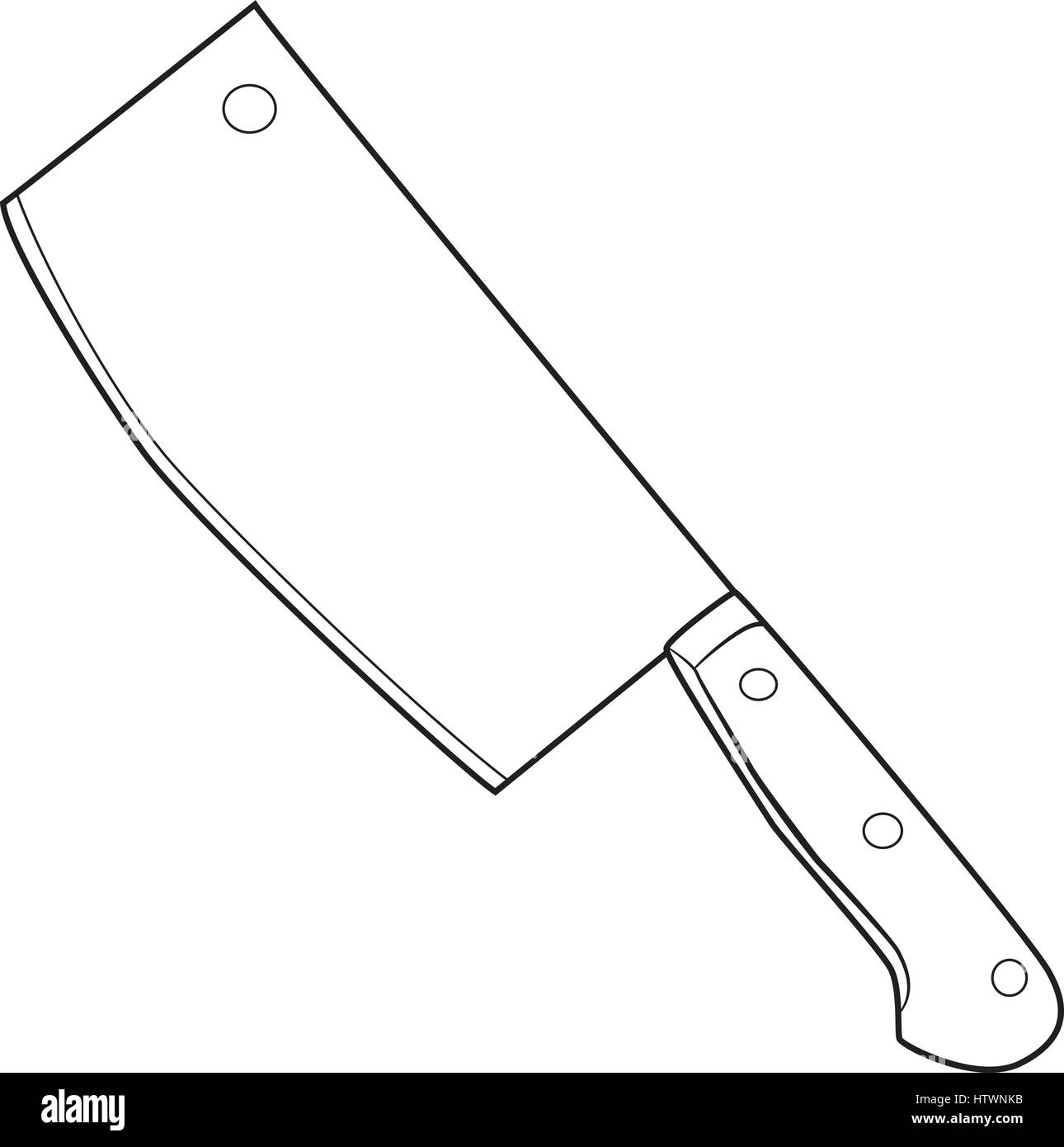 Ilustración del cuchillo de carnicero aislados de dibujos animados. EPS