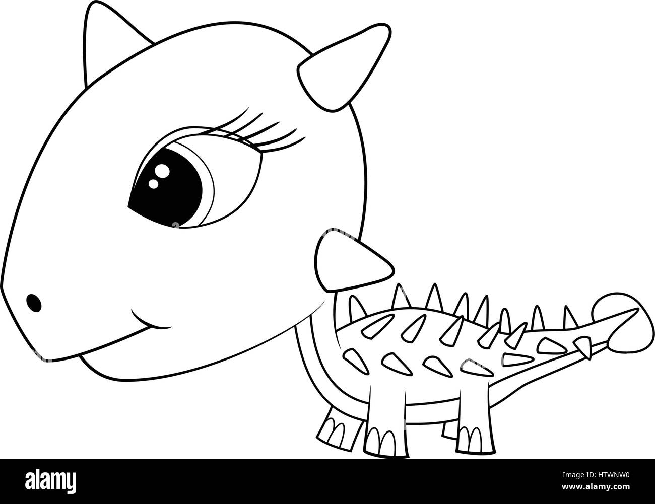 Ilustración de caricatura Ankylosaurus bebé dinosaurio. EPS vectoriales 8  Imagen Vector de stock - Alamy