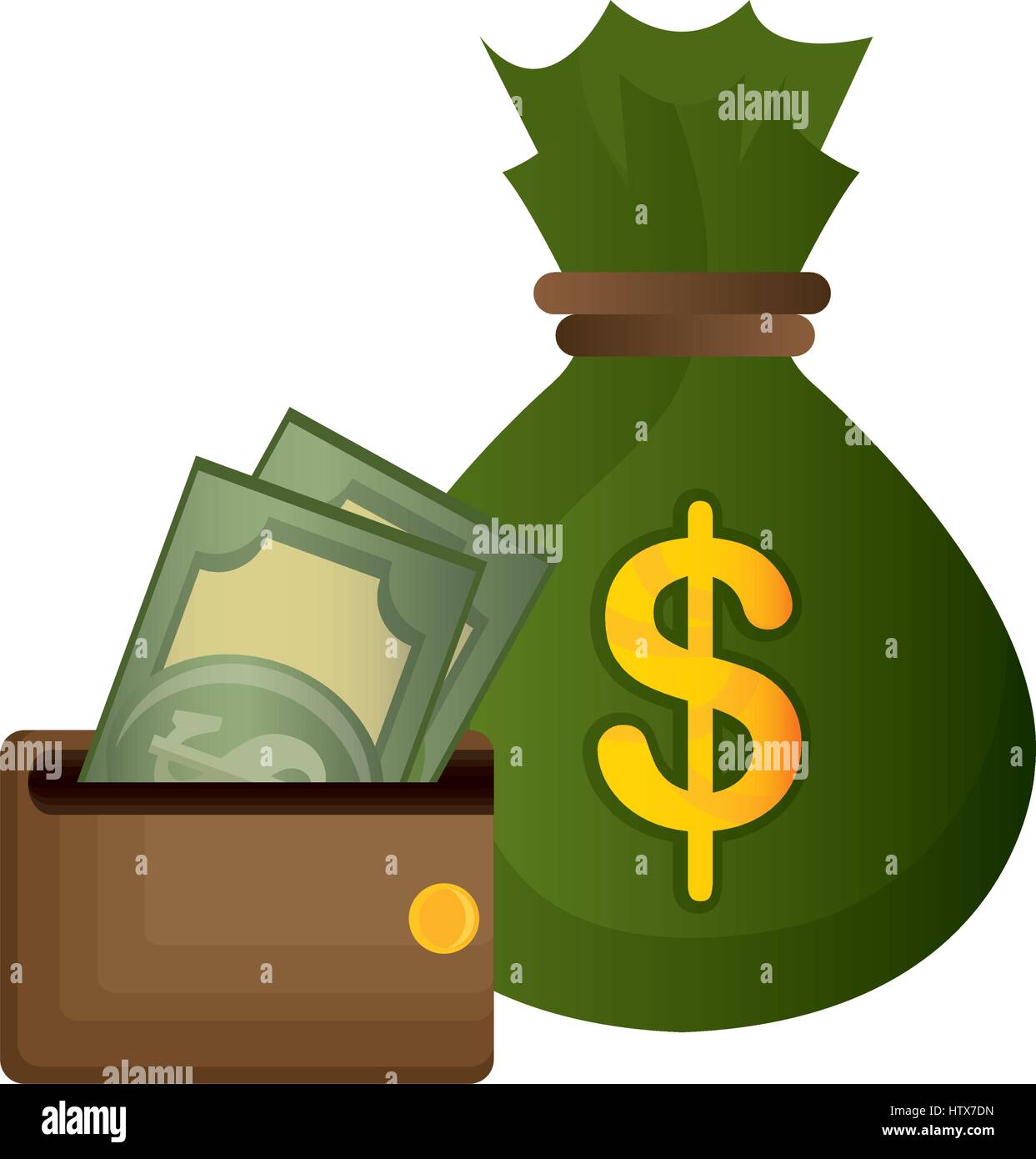 Bolsa de dinero economía icono Imagen Vector de stock - Alamy
