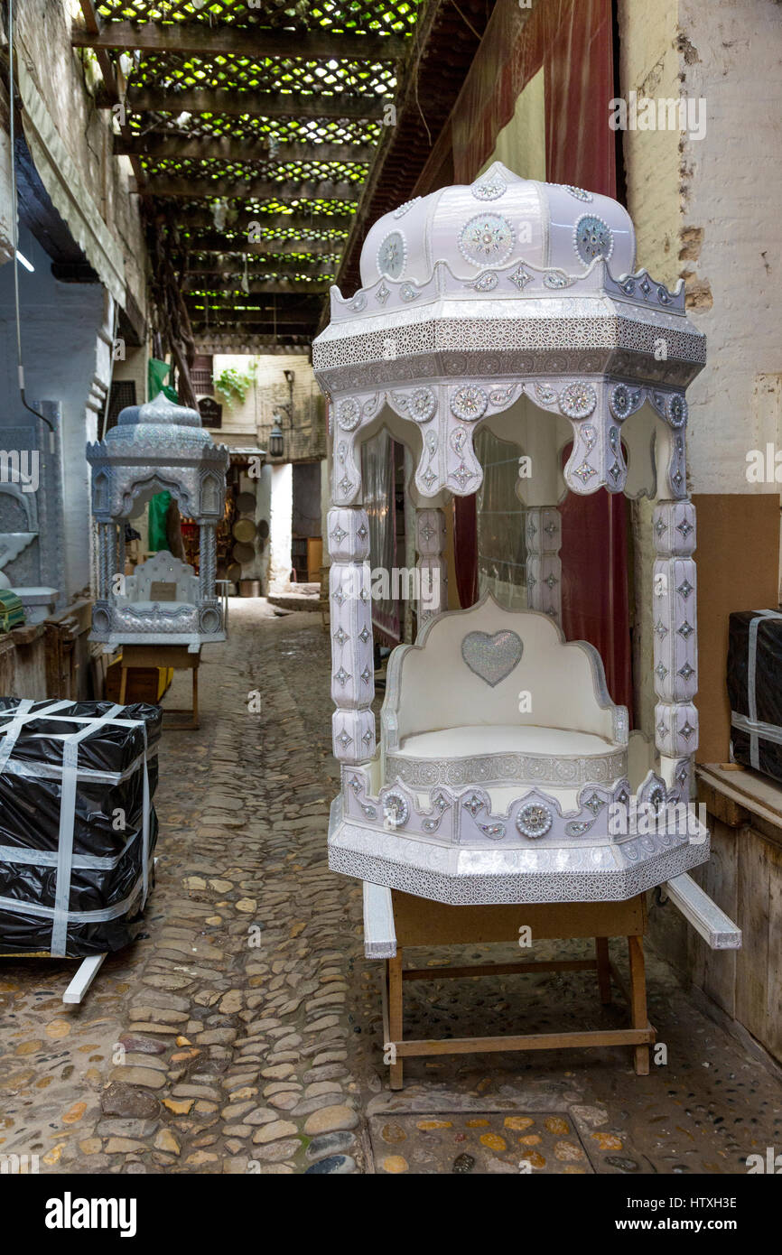 En Fes, Marruecos. Matrimonio medio de transporte, para las celebraciones de boda. Foto de stock