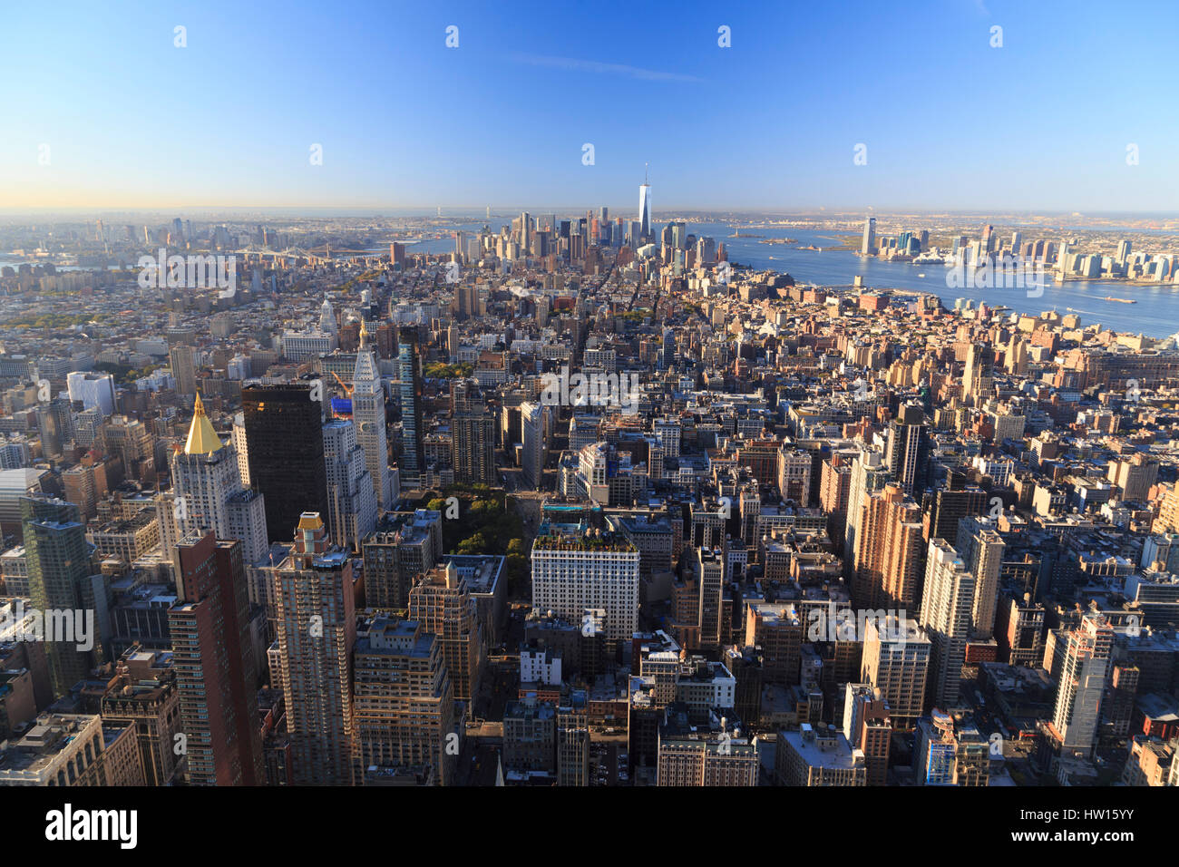 Los Estados Unidos, Nueva York, Ciudad de Nueva York, Manhattan, observatorio del Edificio Empire State. Foto de stock