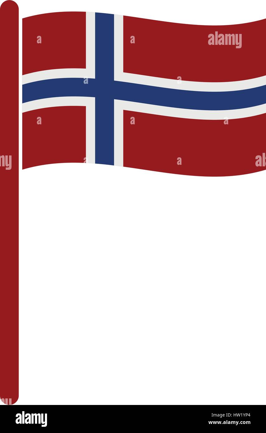 Icono de bandera noruega ilustrado sobre fondo blanco en el vector Ilustración del Vector