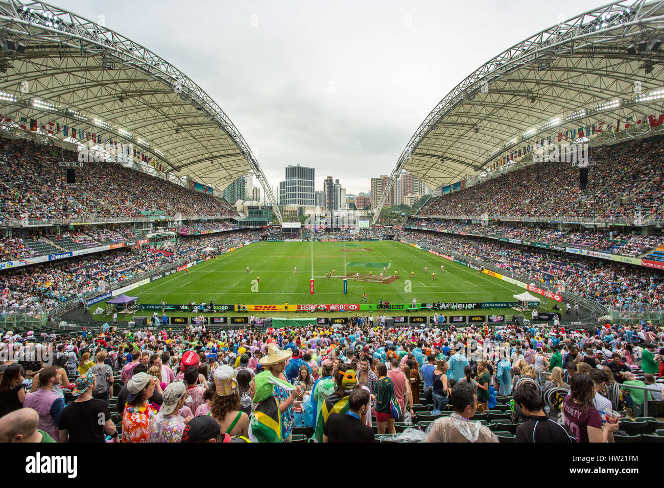 Hong Kong, China. El 10 de Abril,2016. Una vista general del estadio durante el 2016 Hong Kong Sevens en el estadio de Hong Kong. Foto de stock