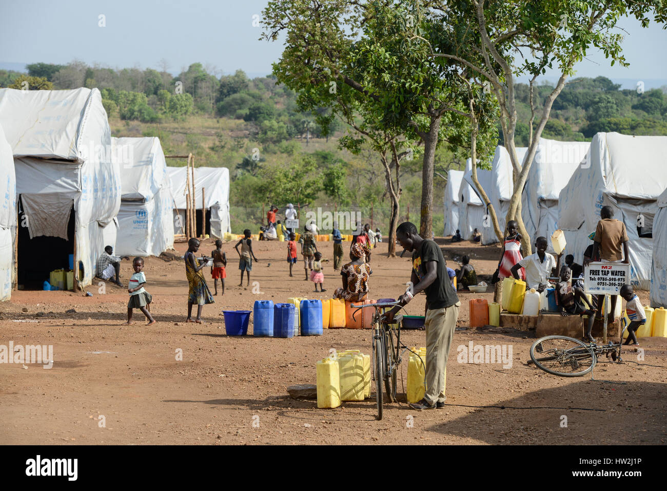 Arua, Uganda, el sur de refugiados sudaneses en el asentamiento de refugiados Bidi Bidi / suedsudanesische Fluechtlinge im Fluechtlingslager Bidi Bidi Foto de stock