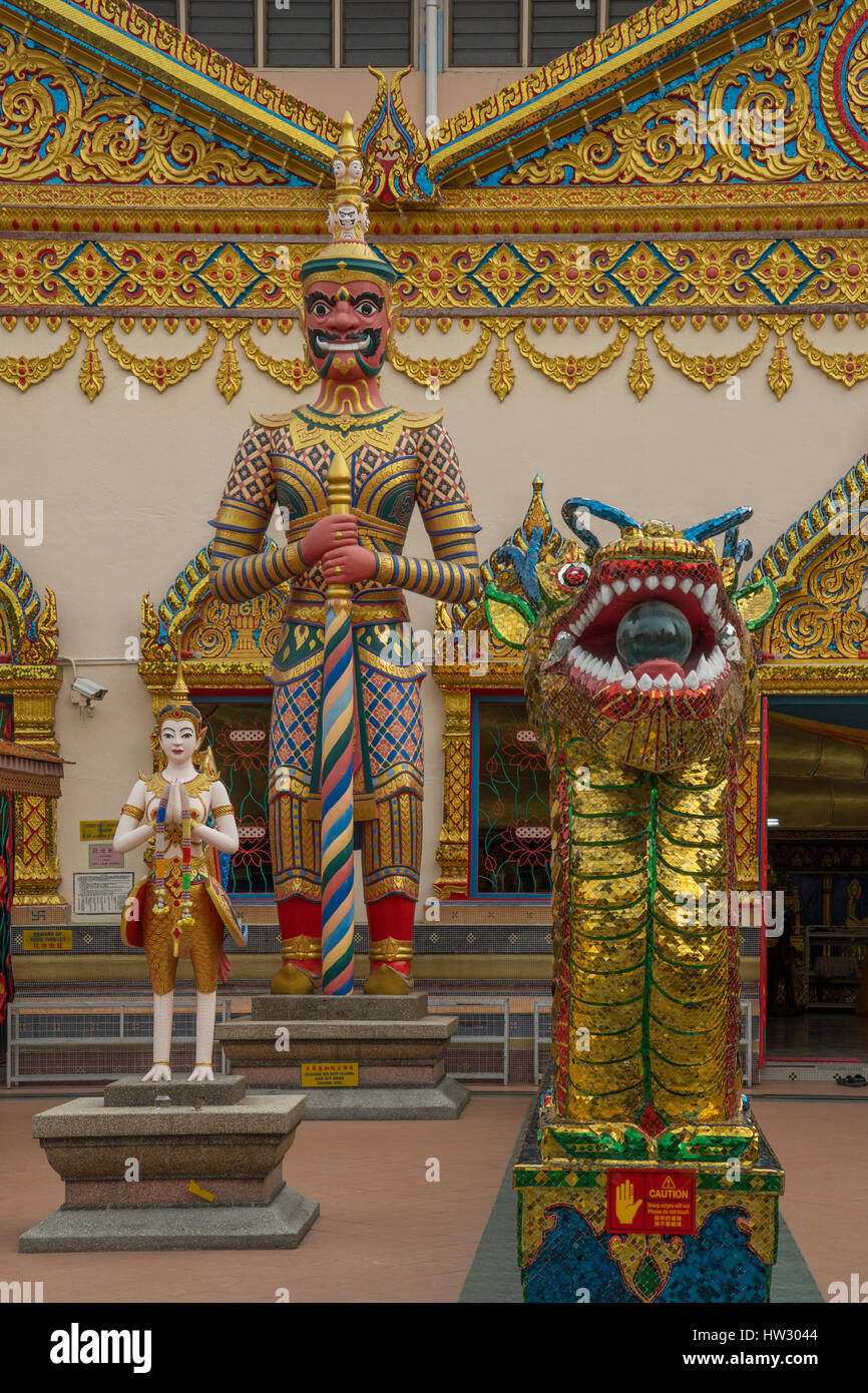 Wat Chaiyamangkalarm, Pulau Tikus, Penang, Malasia Foto de stock