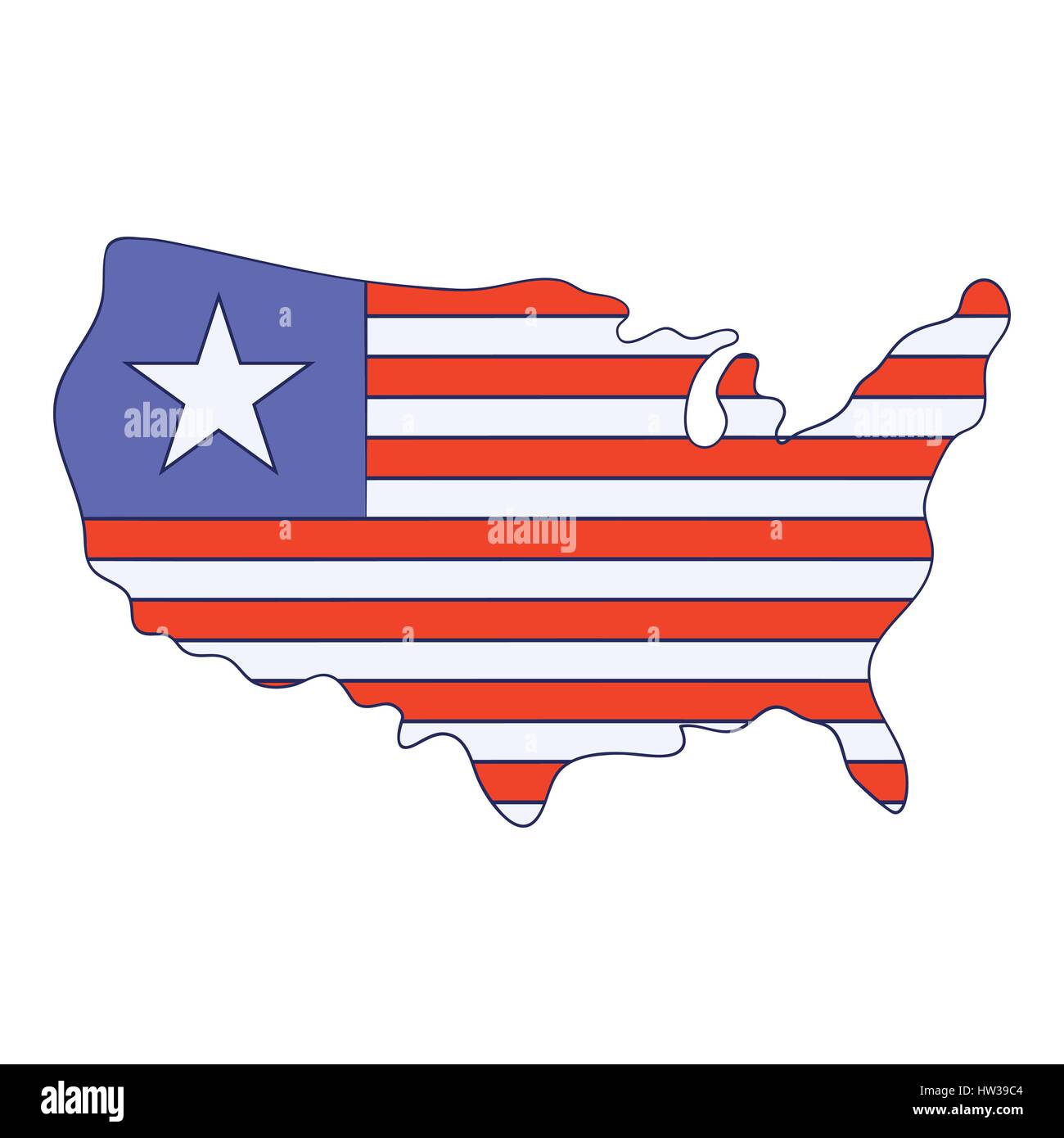Mapa de . el día de la independencia, el icono de estilo de dibujos  animados Imagen Vector de stock - Alamy