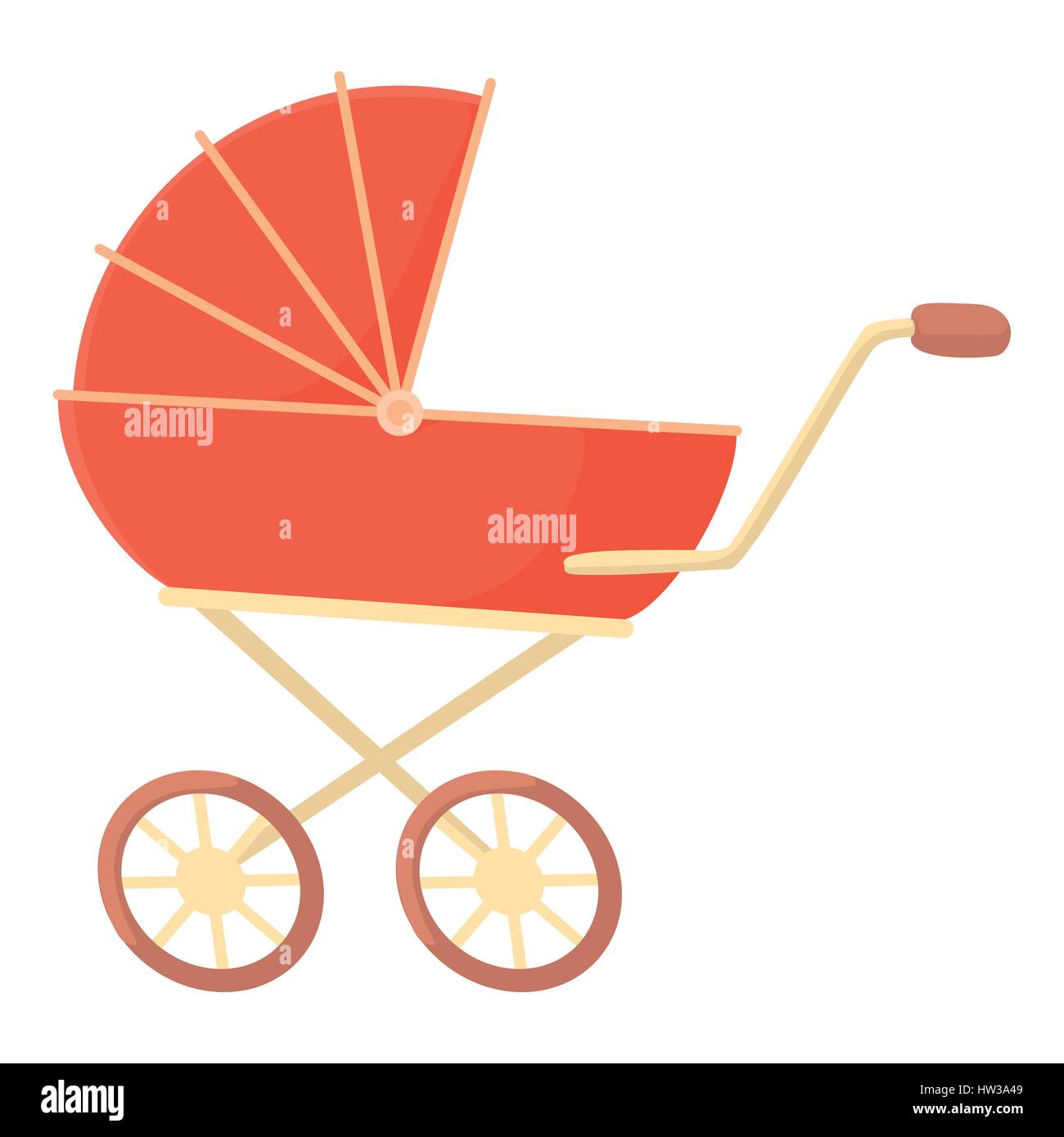 Cochecito de bebé icono rojo, estilo de dibujos animados Imagen Vector de  stock - Alamy