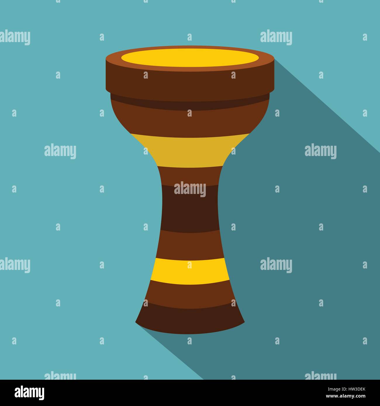 Instrumento musical darbuka, icono de estilo plano Imagen Vector de