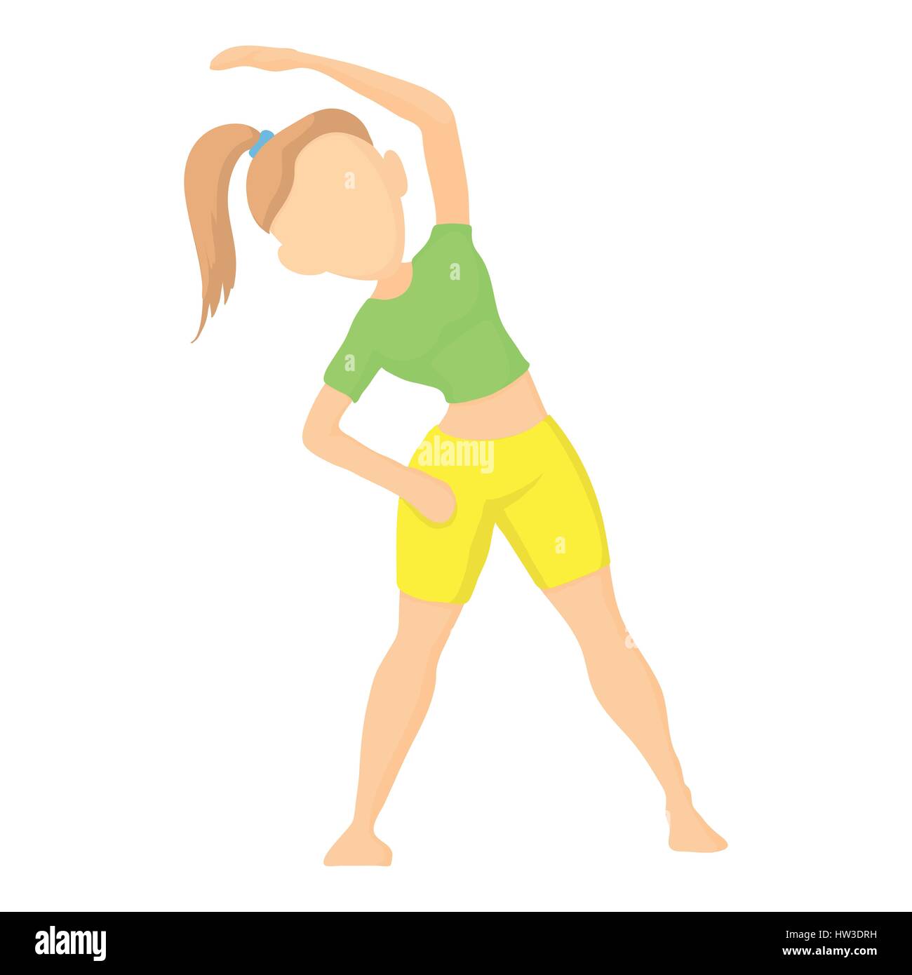 Chica haciendo ejercicios, icono de estilo de dibujos animados Imagen  Vector de stock - Alamy