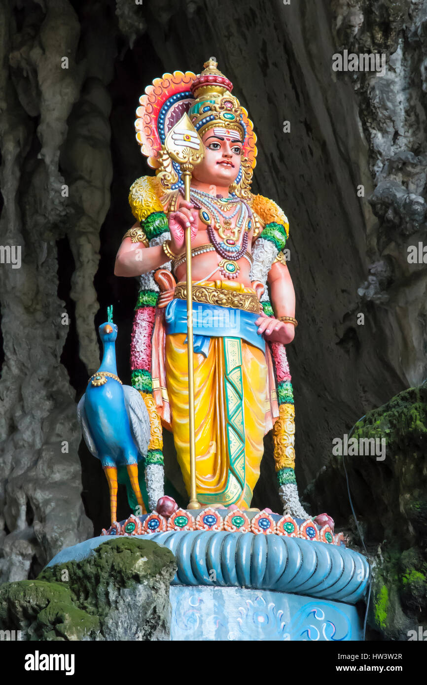 La estatua de la diosa hindú en las Cuevas Batu, Kuala Lumpur, Malasia Foto de stock