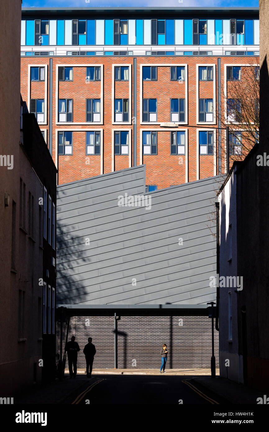 Vista exterior de un bloque de alojamiento de estudiantes en Frogmore Street, Bristol, Reino Unido. Foto de stock